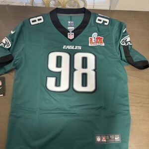 Jalen Carter Philadelphia Eagles Green Super Bowl Jersey Mens M-XL
